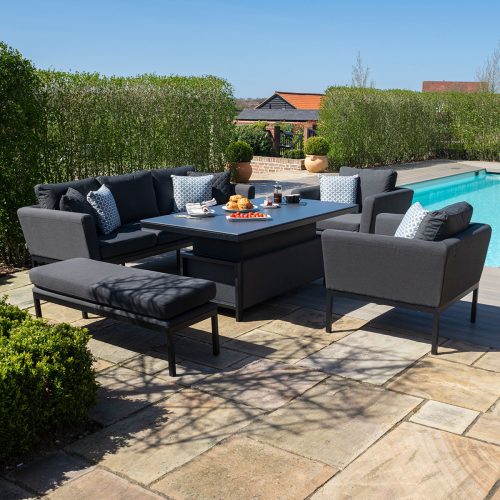 Maze Outdoor Fabric Pulse 3 Seater Sofa Set With Rising Table
